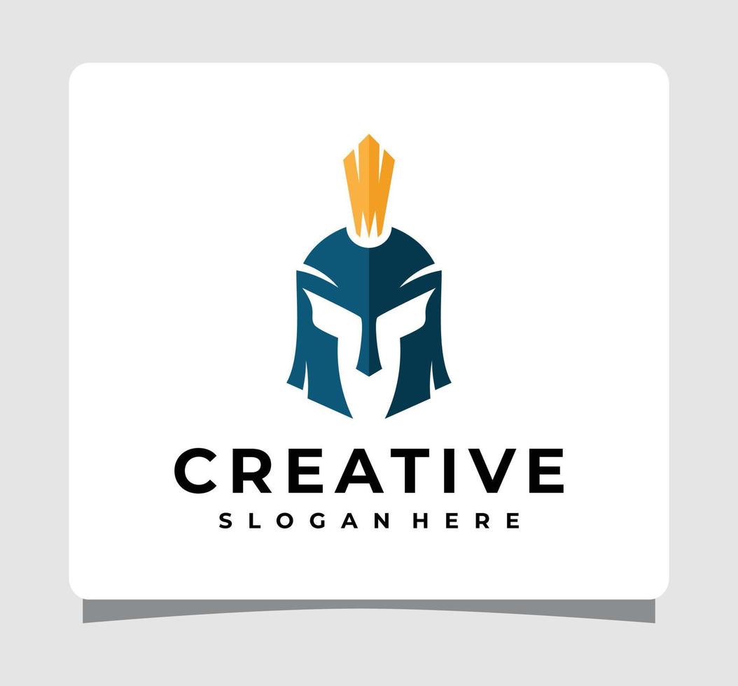 Spartan Warrior Gladiator Helmet Logo Template Design Inspiration vector