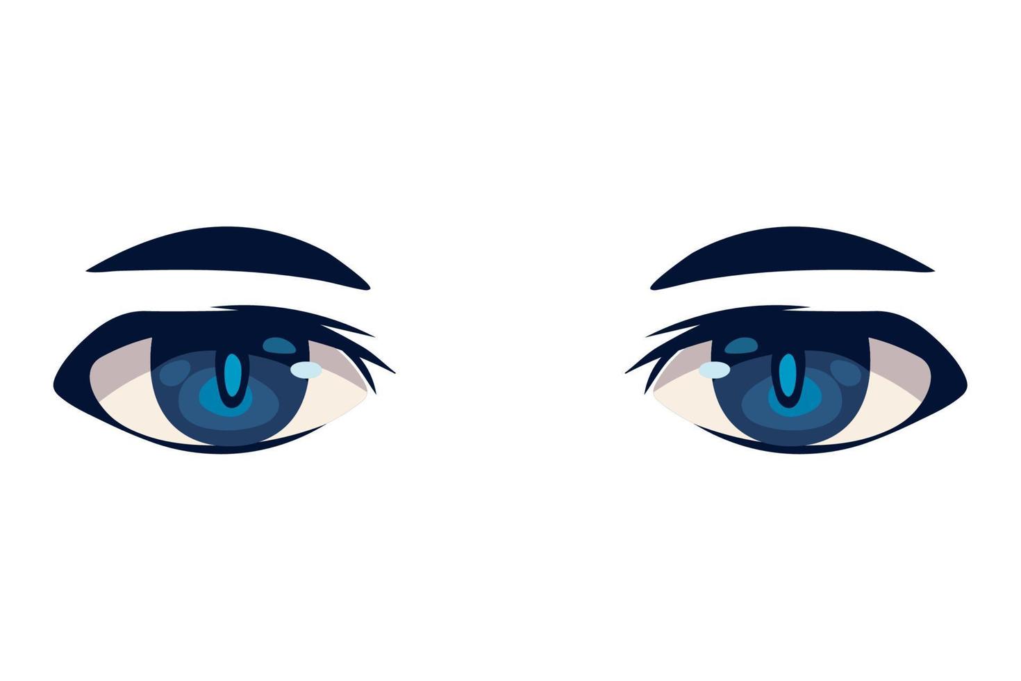 ojos de anime de cerca vector