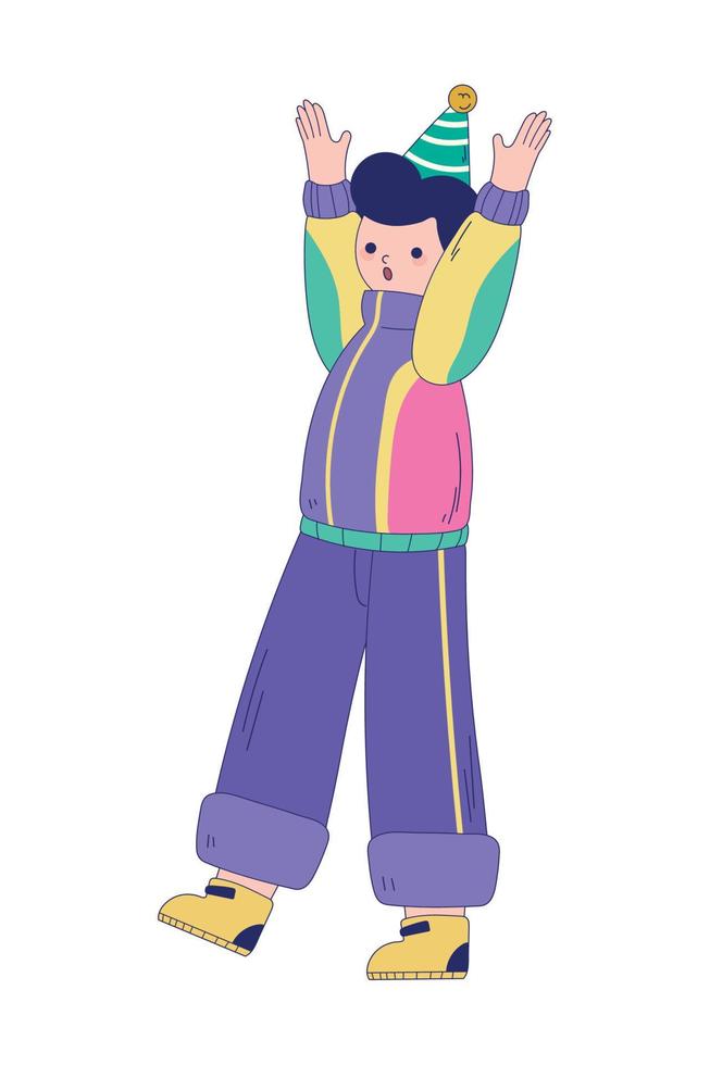 boy with birthday hat vector