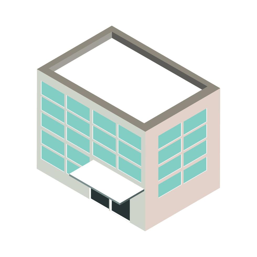 edificio de la ciudad, icono plano vector