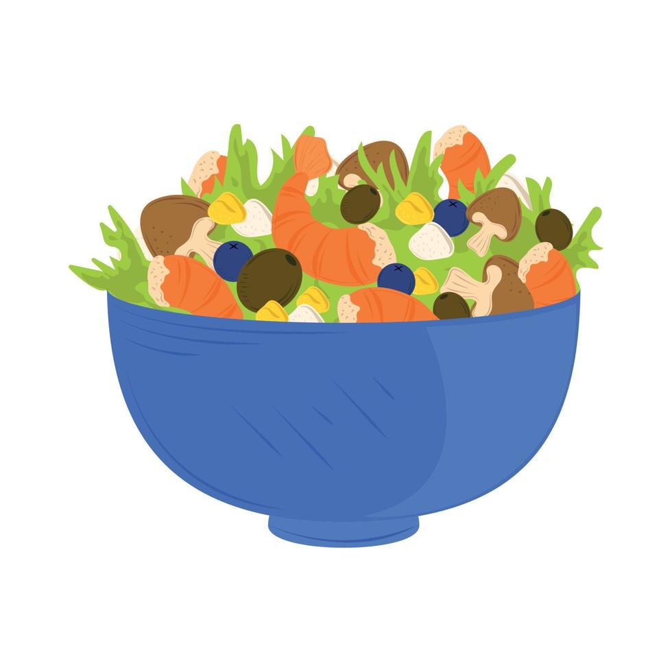 fresh vegetables and shrimp vector