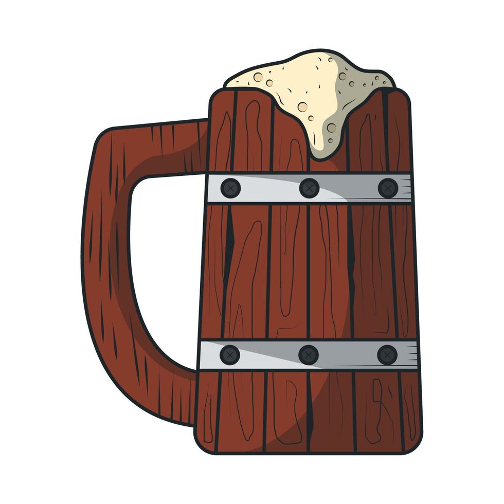 jarra de cerveza de madera vector