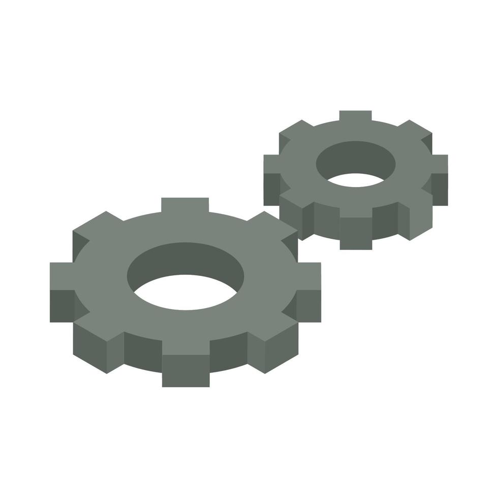 isometric gears settings vector