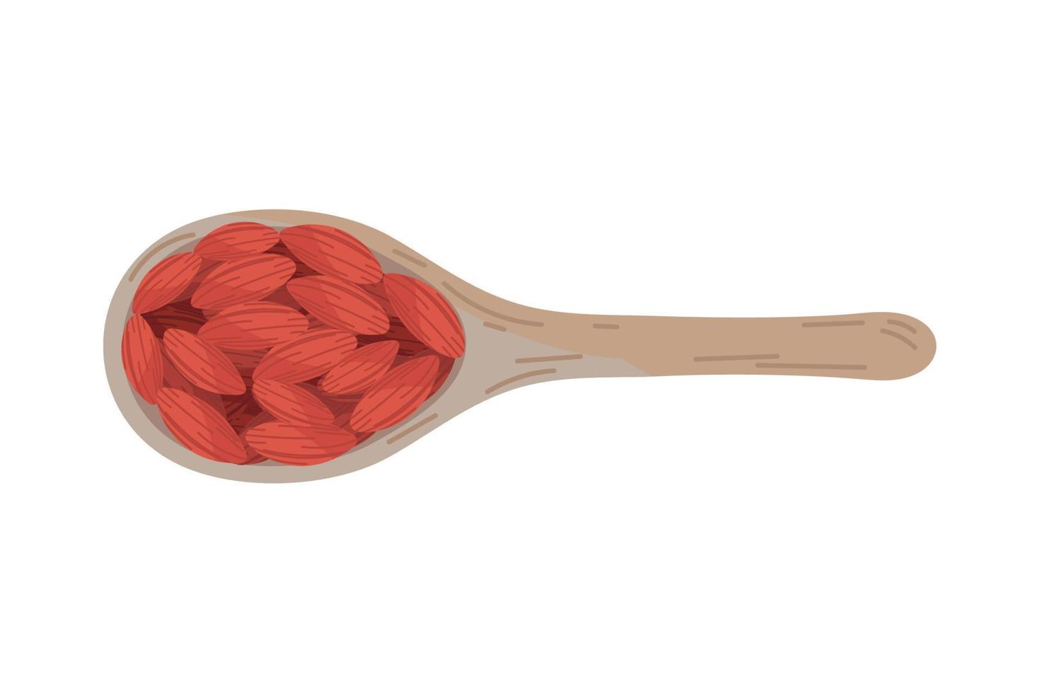 goji berries in spoon vector