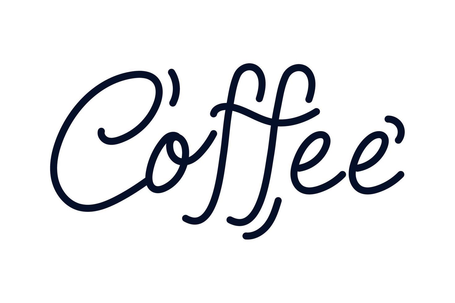 coffee hand drawn text vector