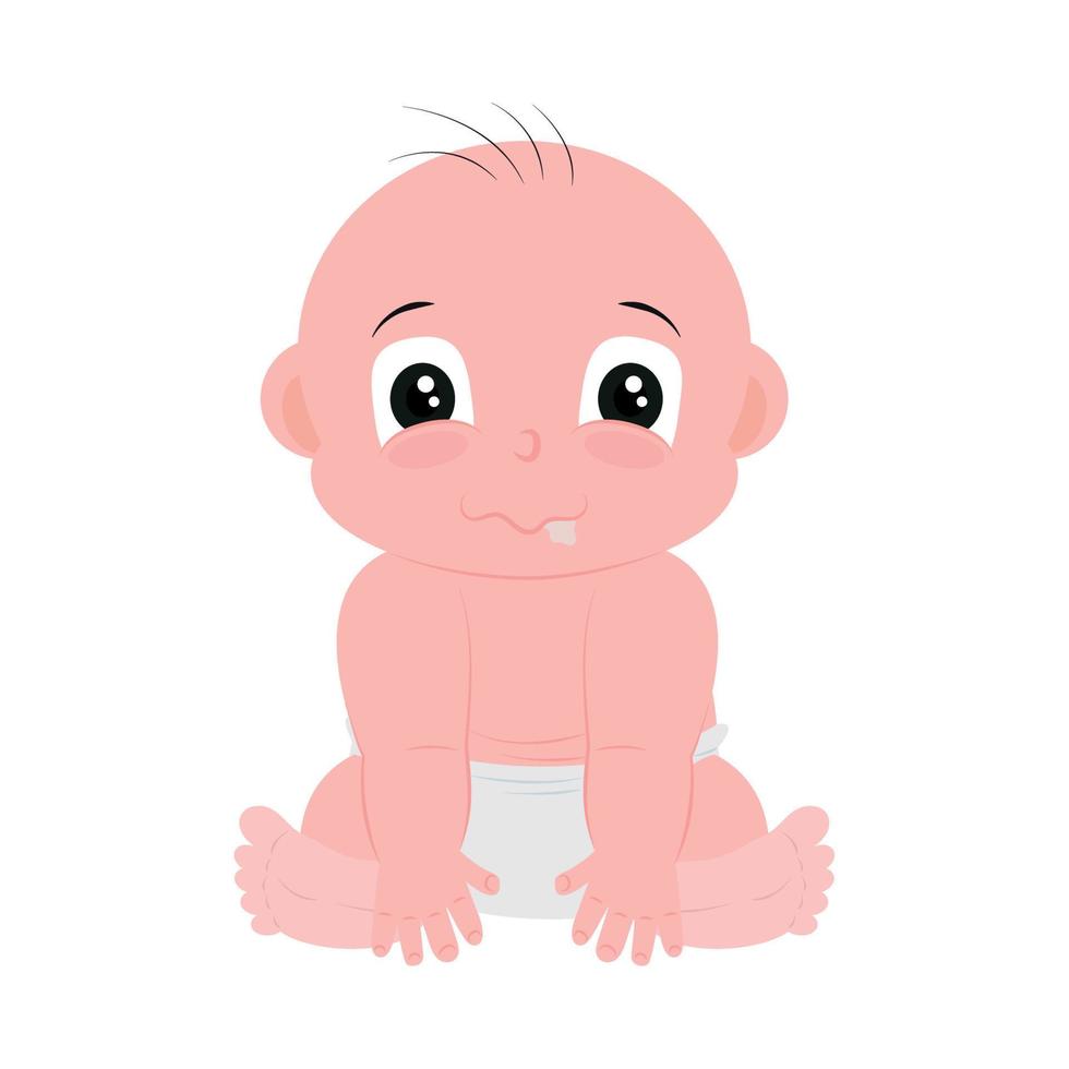 baby in diaper vector