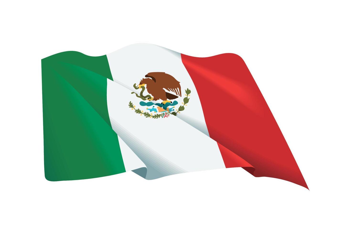 ondeando la bandera de mexico vector