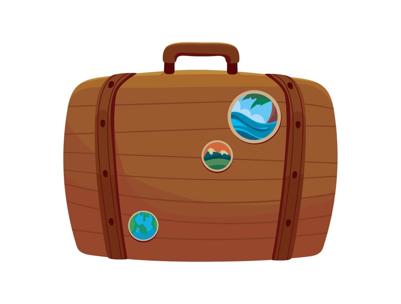 suitcase with stickers vector