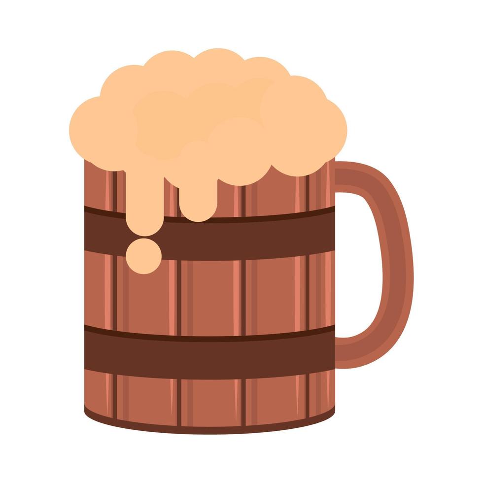 wooden beer cup vector