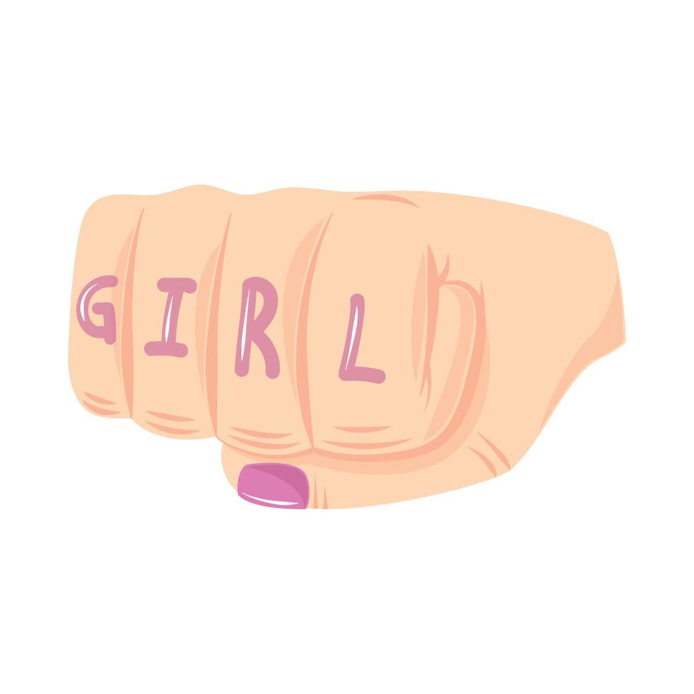 girl power hand fist vector