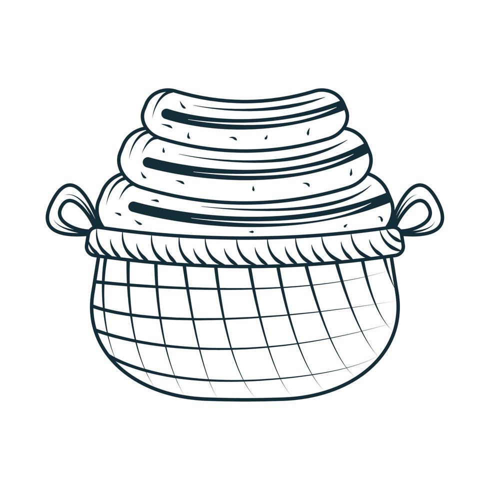 laundry clothes on basket vector