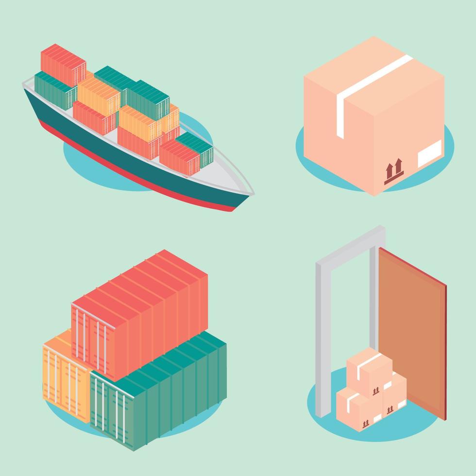 set of worldwide delivery vector