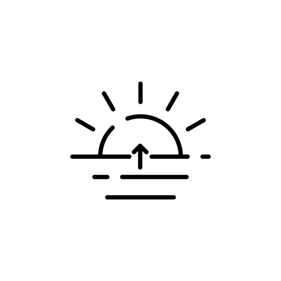 amanecer, atardecer, sol línea punteada icono vector ilustración logotipo plantilla. adecuado para muchos propósitos.