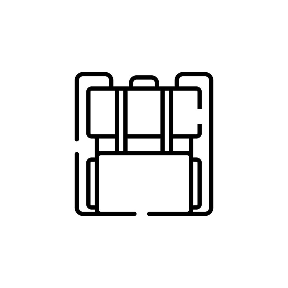 Backpack, School, Rucksack, Knapsack Dotted Line Icon Vector Illustration Logo Template. Suitable For Many Purposes.