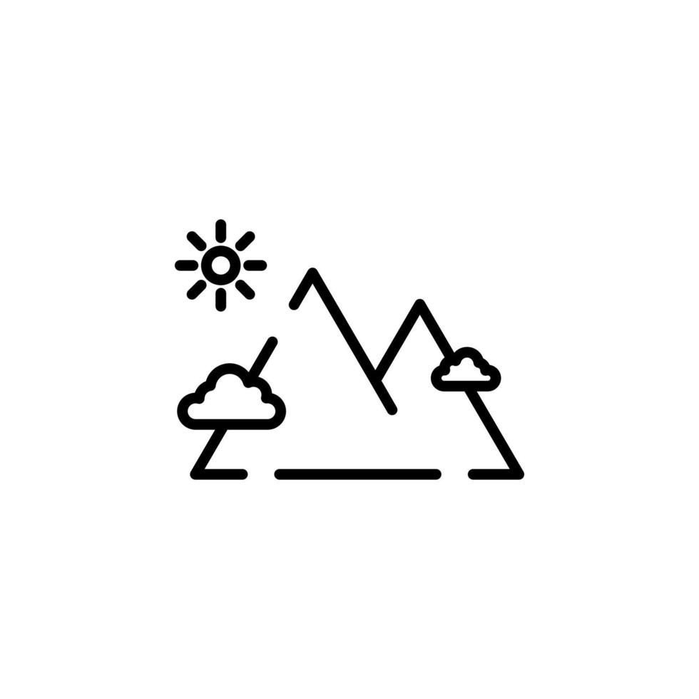 Mountain, Hill, Mount, Peak Dotted Line Icon Vector Illustration Logo Template. Suitable For Many Purposes.