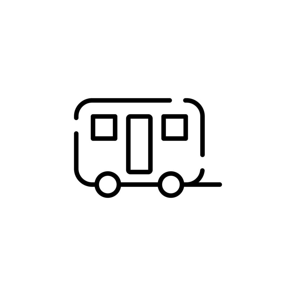 Caravan, Camper, Travel Dotted Line Icon Vector Illustration Logo Template. Suitable For Many Purposes.