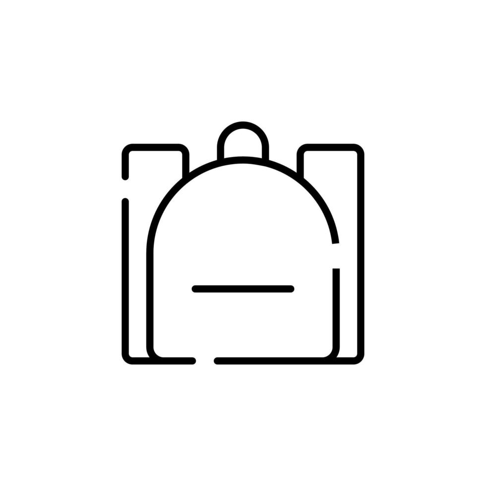 Backpack, School, Rucksack, Knapsack Dotted Line Icon Vector Illustration Logo Template. Suitable For Many Purposes.