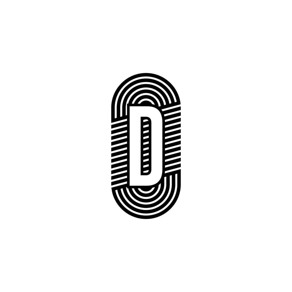 Simple black modern letter D logotype design concept vector