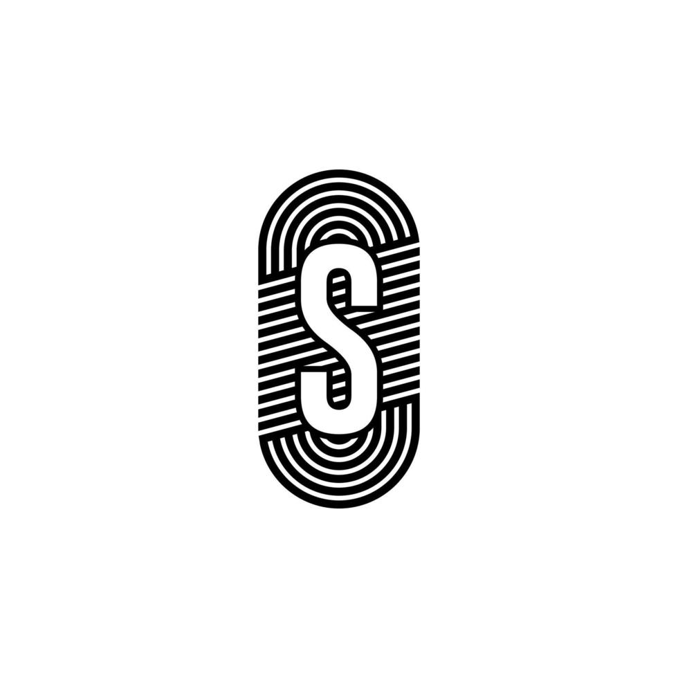 Simple black modern letter S logotype design concept vector