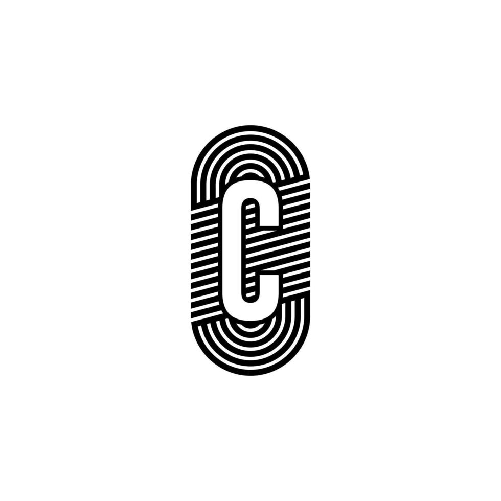 concepto de diseño de logotipo de letra c moderna negra simple vector