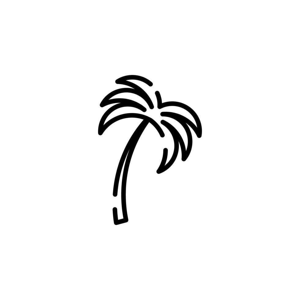 palma, coco, árbol, isla, playa línea punteada icono vector ilustración logotipo plantilla. adecuado para muchos propósitos.