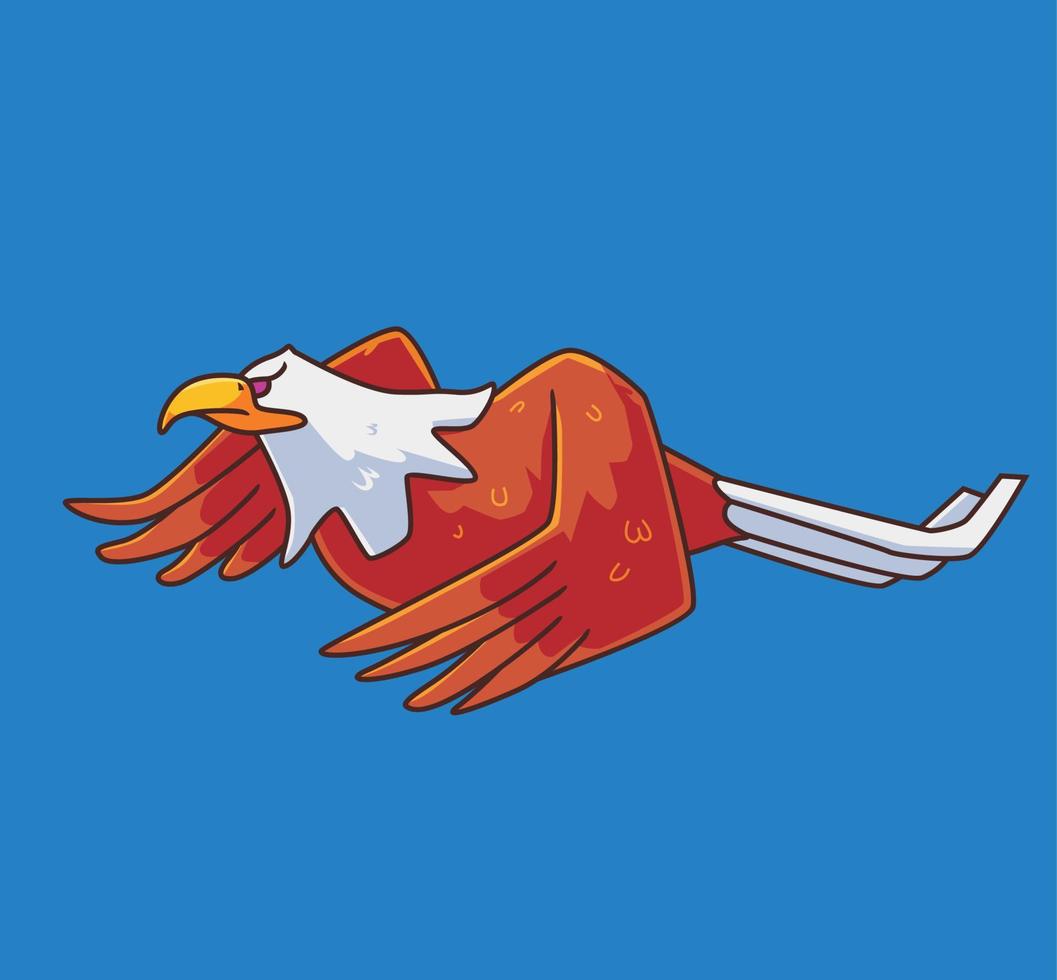 cartoon eagle flying. Isolated animal illustration. Flat Style Sticker Icon Premium vector