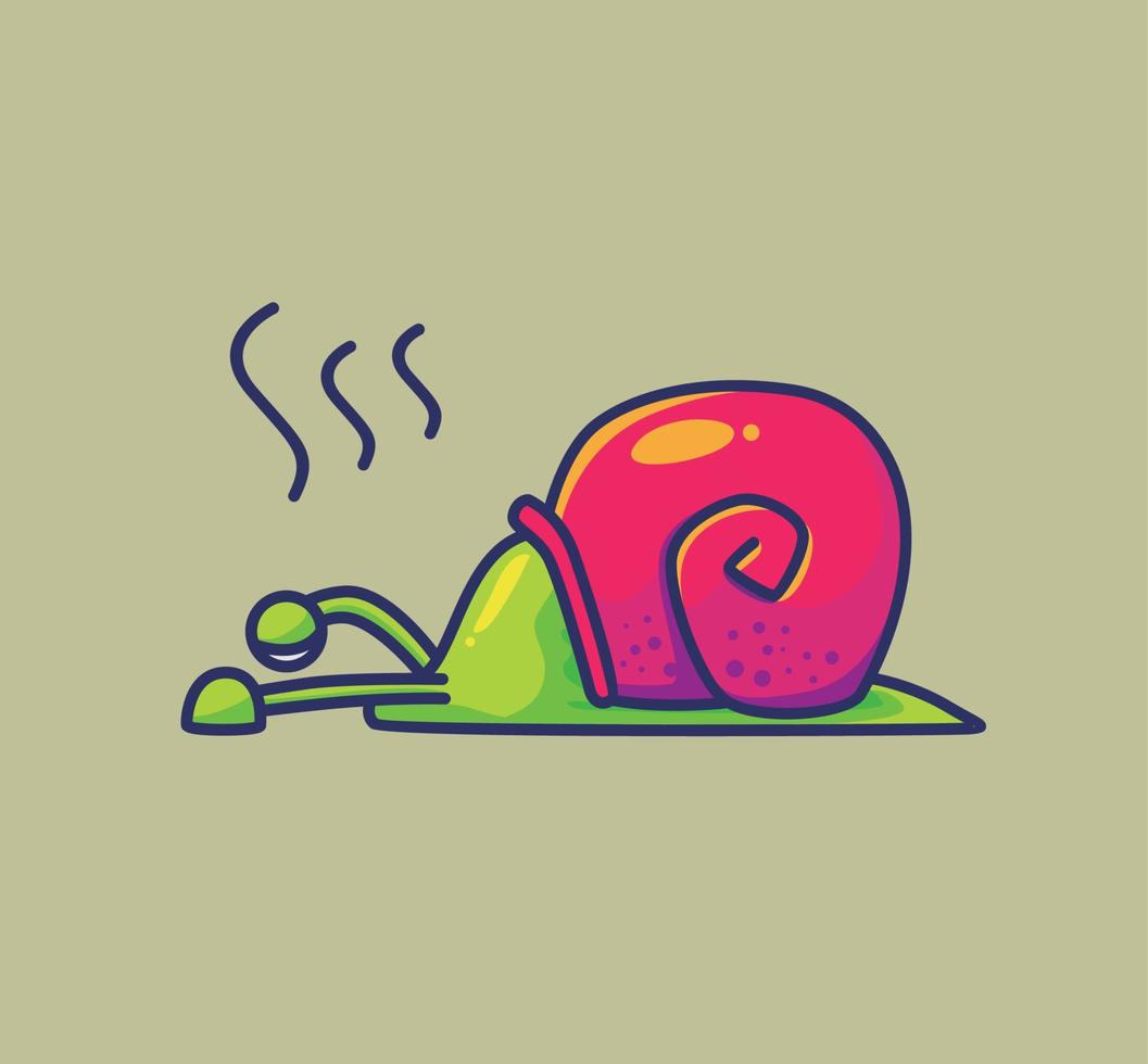 cute cartoon snail tired stress depression frustated. animal flat cartoon style illustration icon premium vector logo mascot suitable for web design banner character