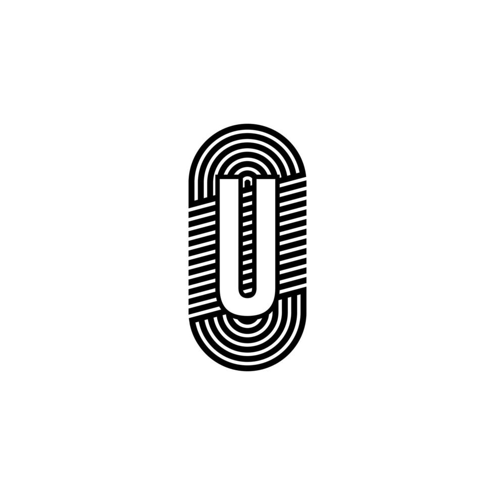 Simple black modern letter U logotype design concept vector