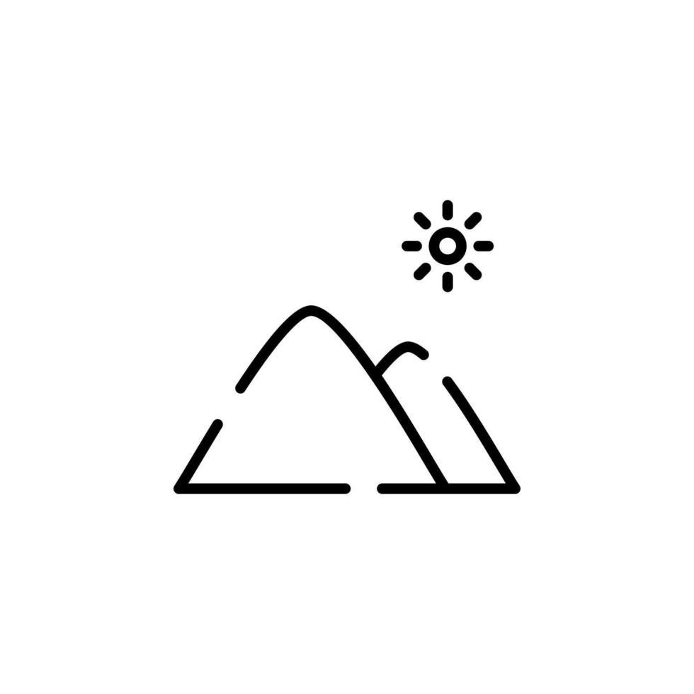 Mountain, Hill, Mount, Peak Dotted Line Icon Vector Illustration Logo Template. Suitable For Many Purposes.