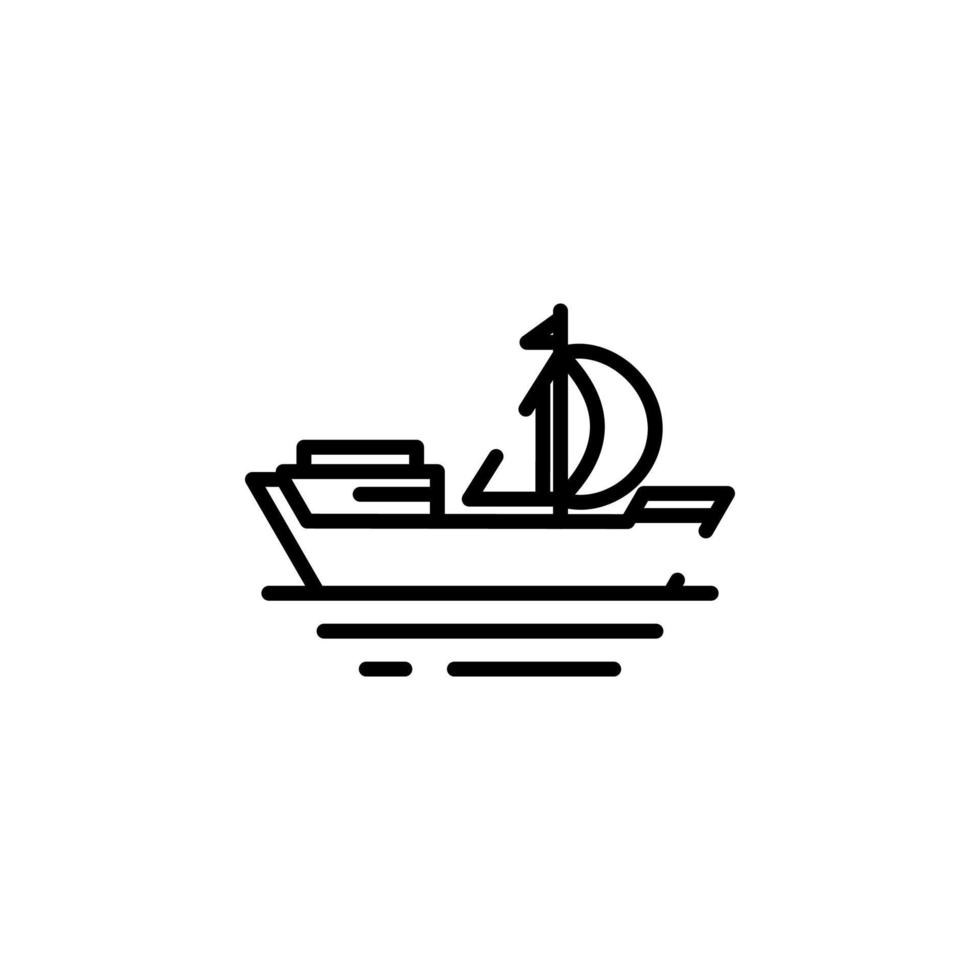 Ship, Boat, Sailboat Dotted Line Icon Vector Illustration Logo Template. Suitable For Many Purposes.