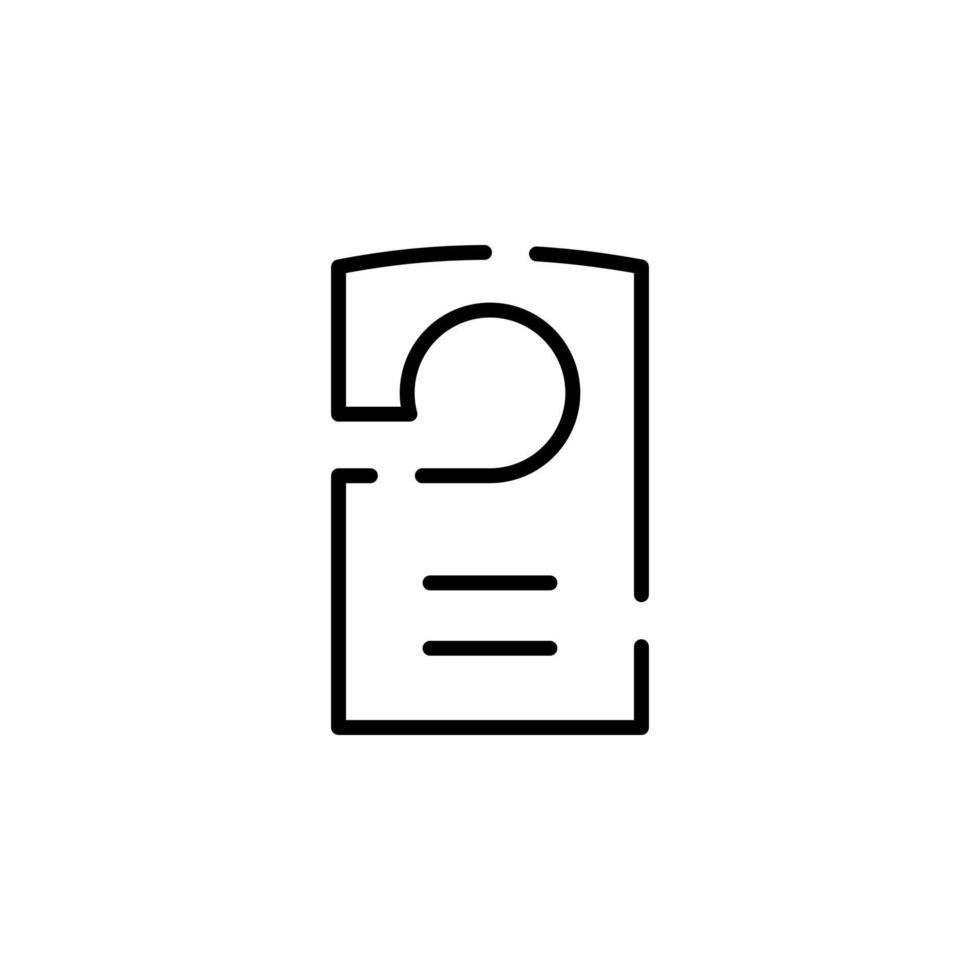colgador de puerta, plantilla de logotipo de ilustración vectorial de icono de línea punteada de hotel. adecuado para muchos propósitos. vector