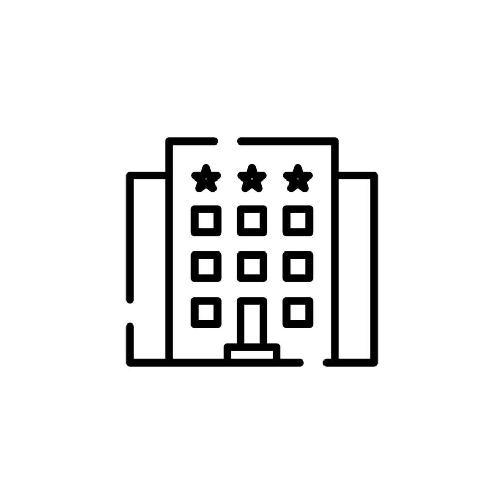 hotel, apartamento, casa adosada, plantilla de logotipo de ilustración de vector de icono de línea discontinua residencial. adecuado para muchos propósitos.