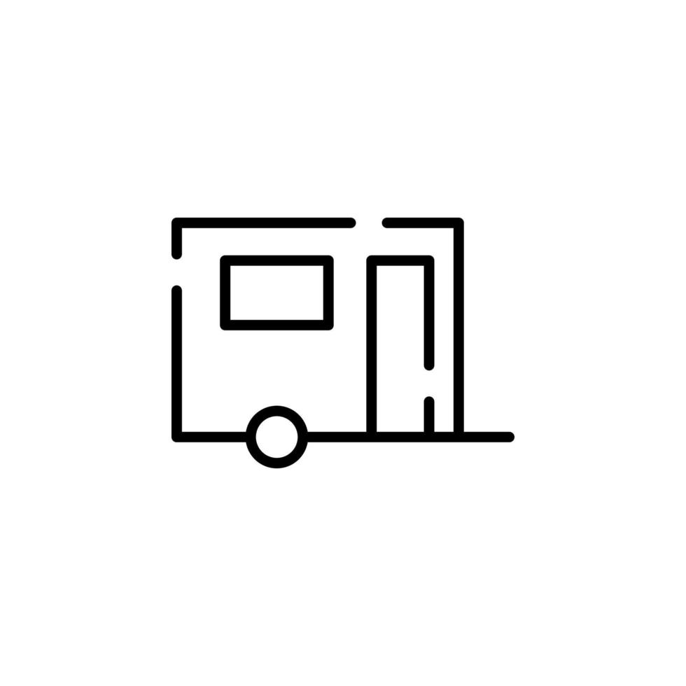 Caravan, Camper, Travel Dotted Line Icon Vector Illustration Logo Template. Suitable For Many Purposes.