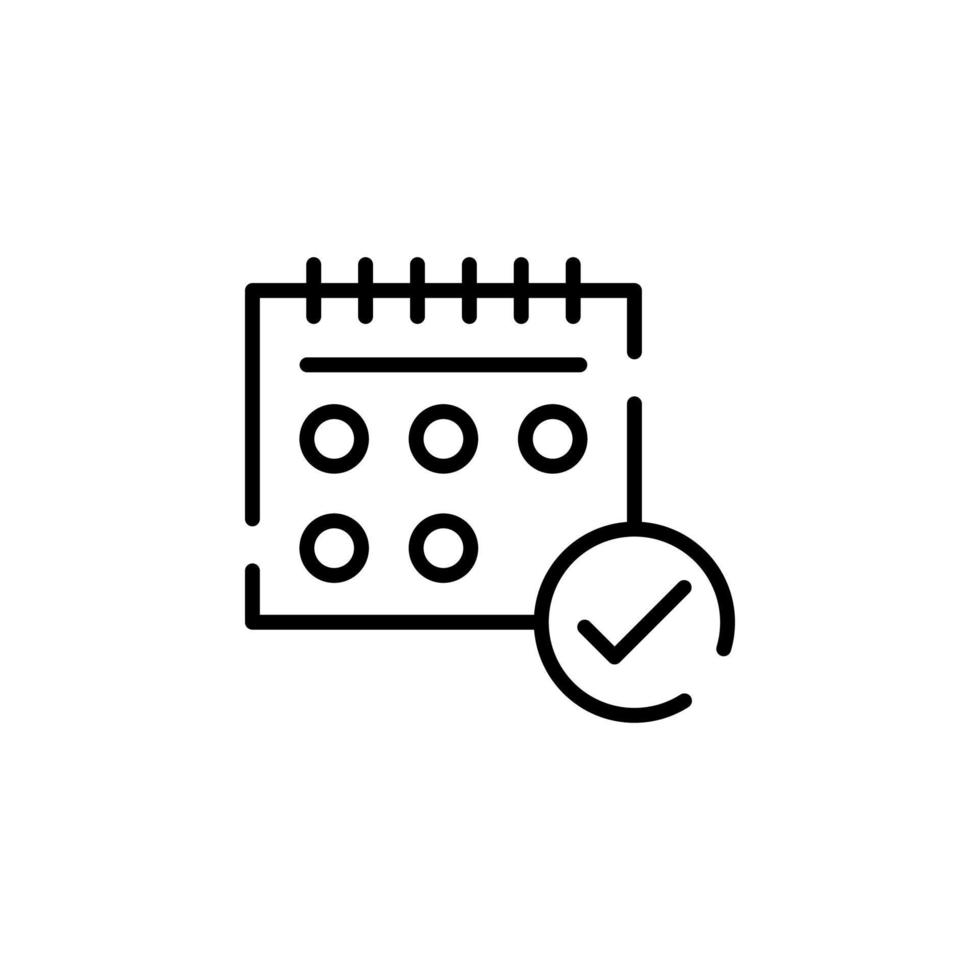 Calendar, Schedule, Date Dotted Line Icon Vector Illustration Logo Template. Suitable For Many Purposes.