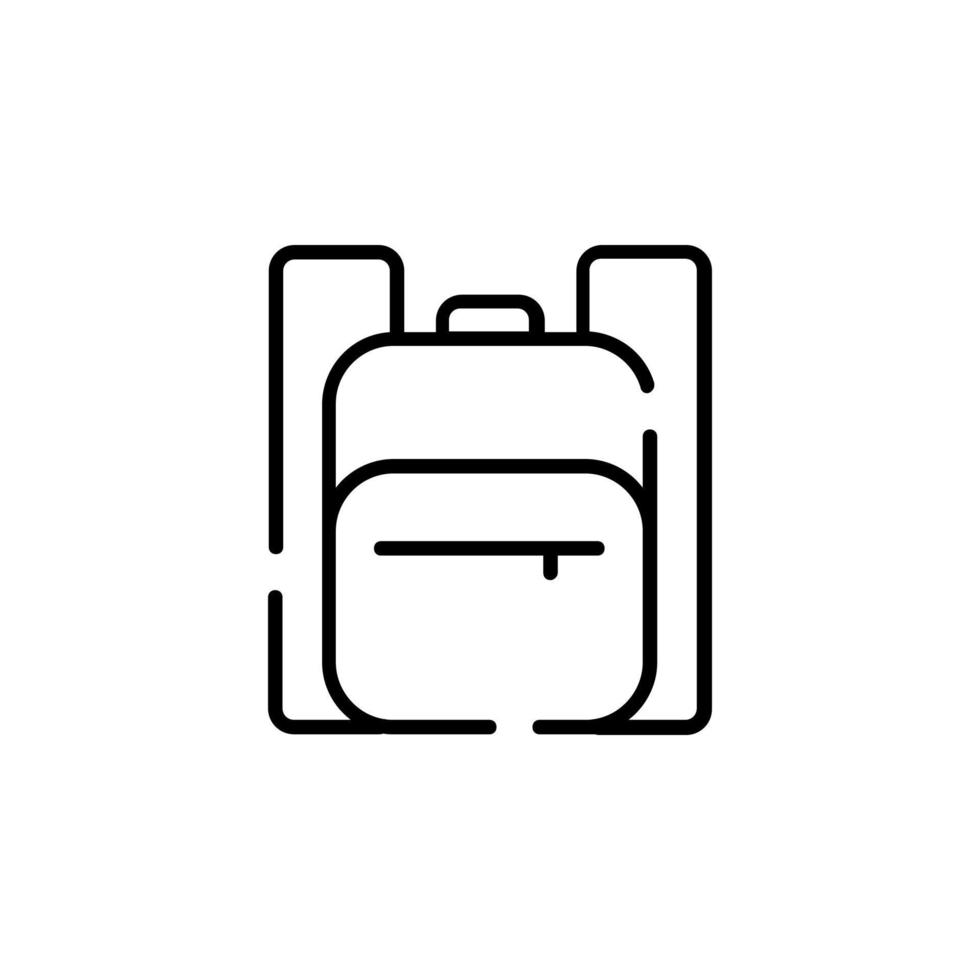 Backpack, School, Rucksack, Knapsack Dotted Line Icon Vector Illustration Logo Template. Suitable For Many Purposes.