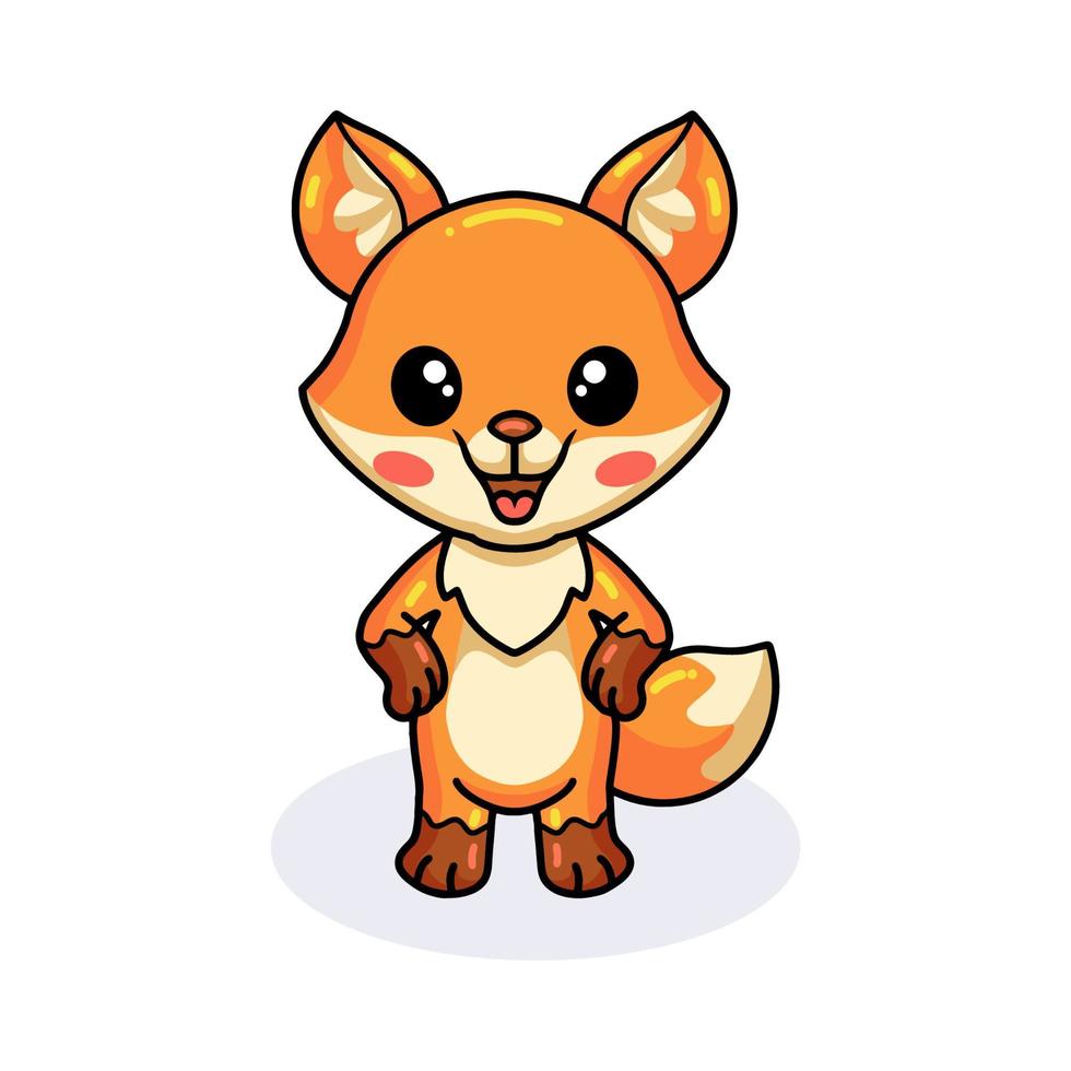 Cute little fox cartoon standing vector