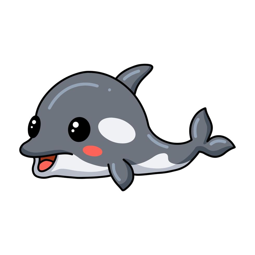 Cute little killer whale cartoon vector