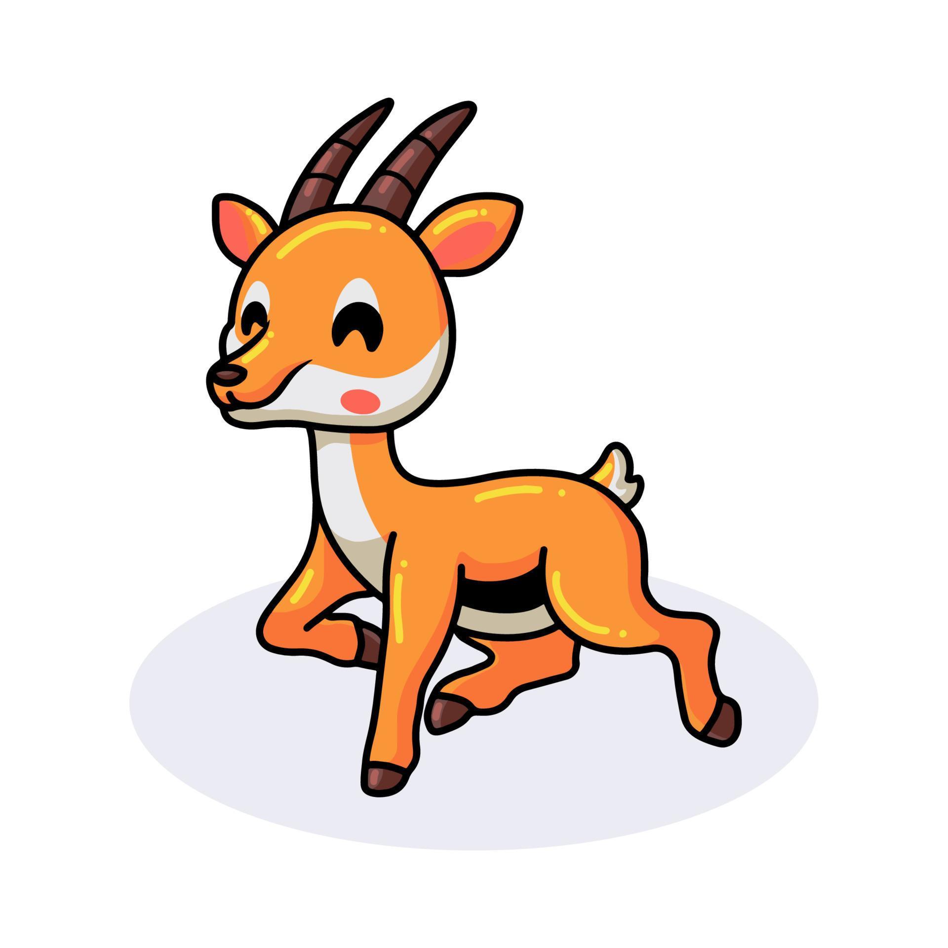 Cute little gazelle cartoon posing 10807881 Vector Art at Vecteezy