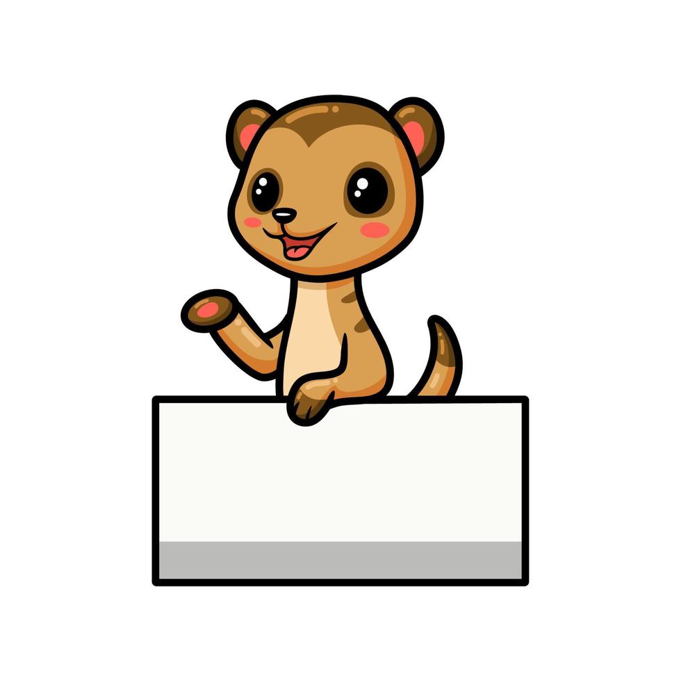 lindo pequeño dibujo animado de suricata con signo en blanco 10807902  Vector en Vecteezy