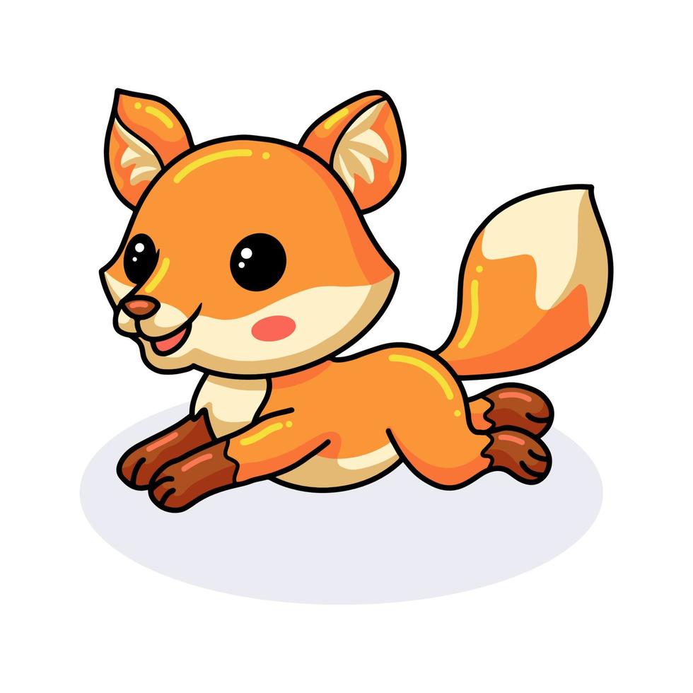 Cute little fox cartoon jumping vector