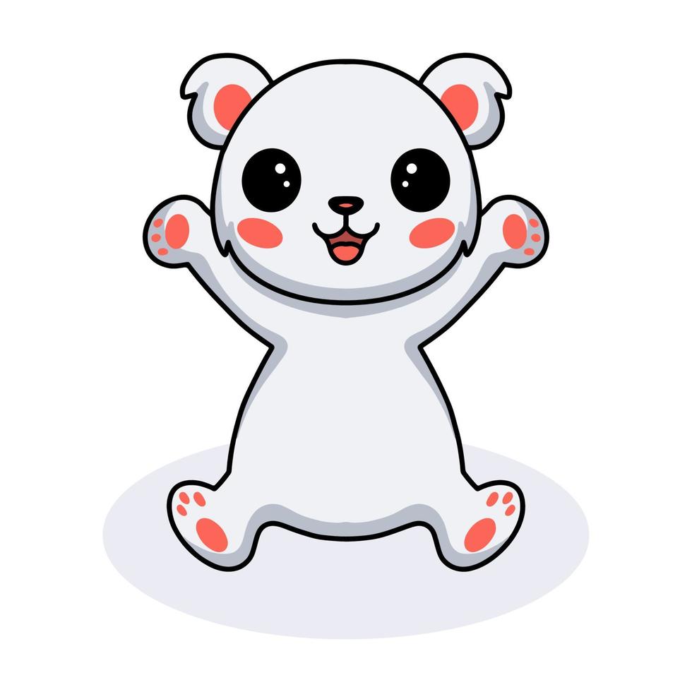 Cute little polar bear cartoon vector