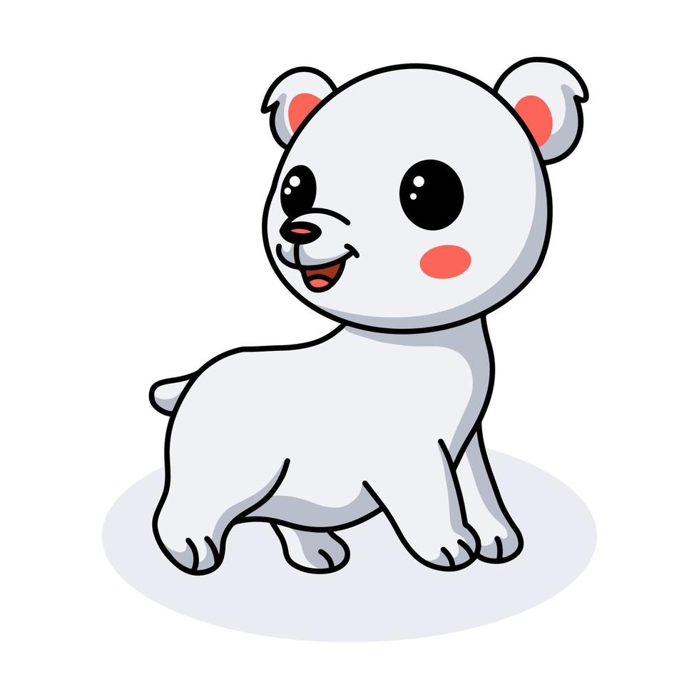 Cute little polar bear cartoon vector