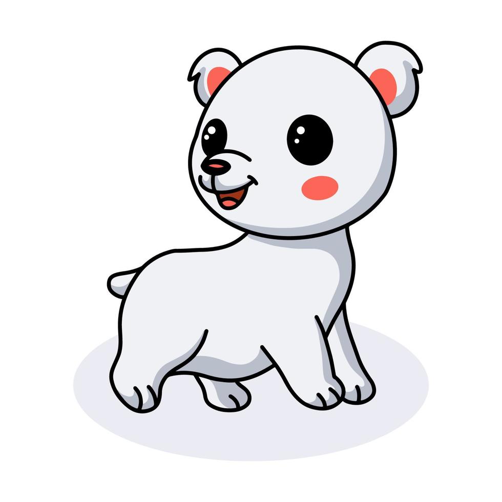 lindo osito polar de dibujos animados vector