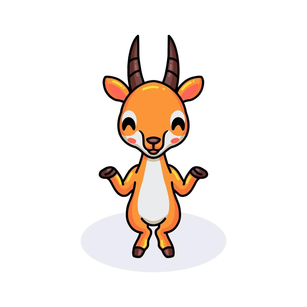 Cute little gazelle cartoon posing vector