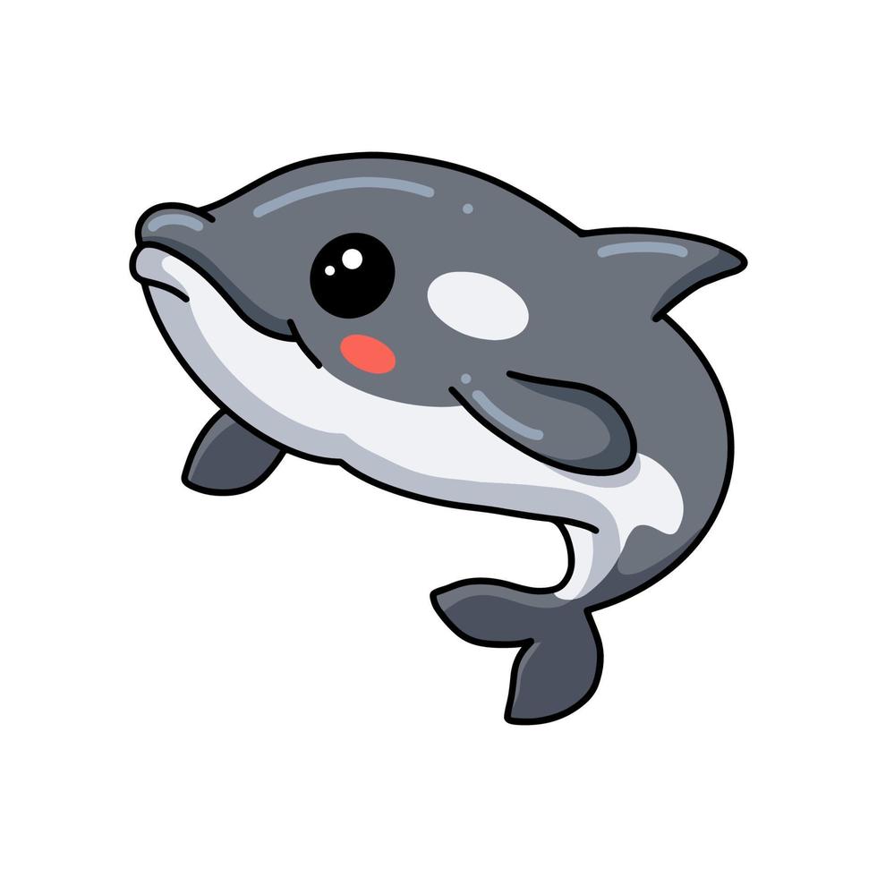 pequeña caricatura linda de la ballena asesina vector