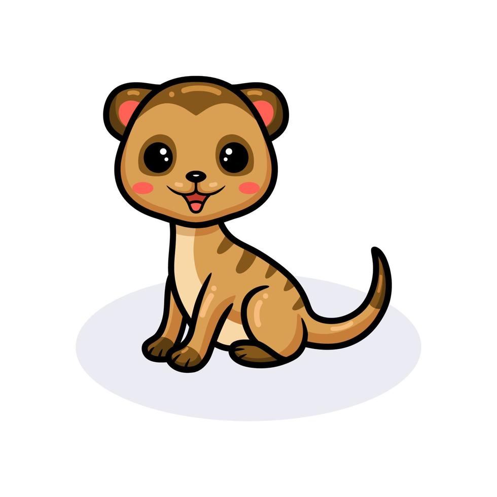 Cute little meerkat cartoon sitting vector