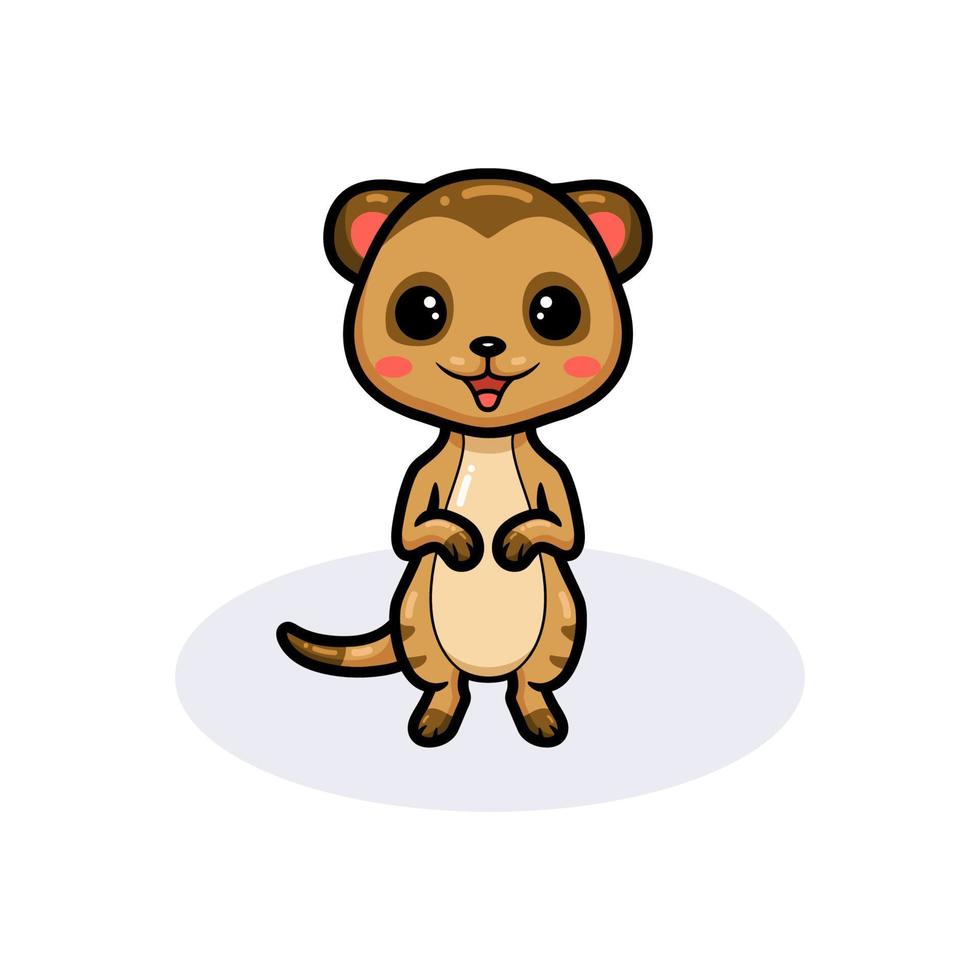 Cute little meerkat cartoon standing vector