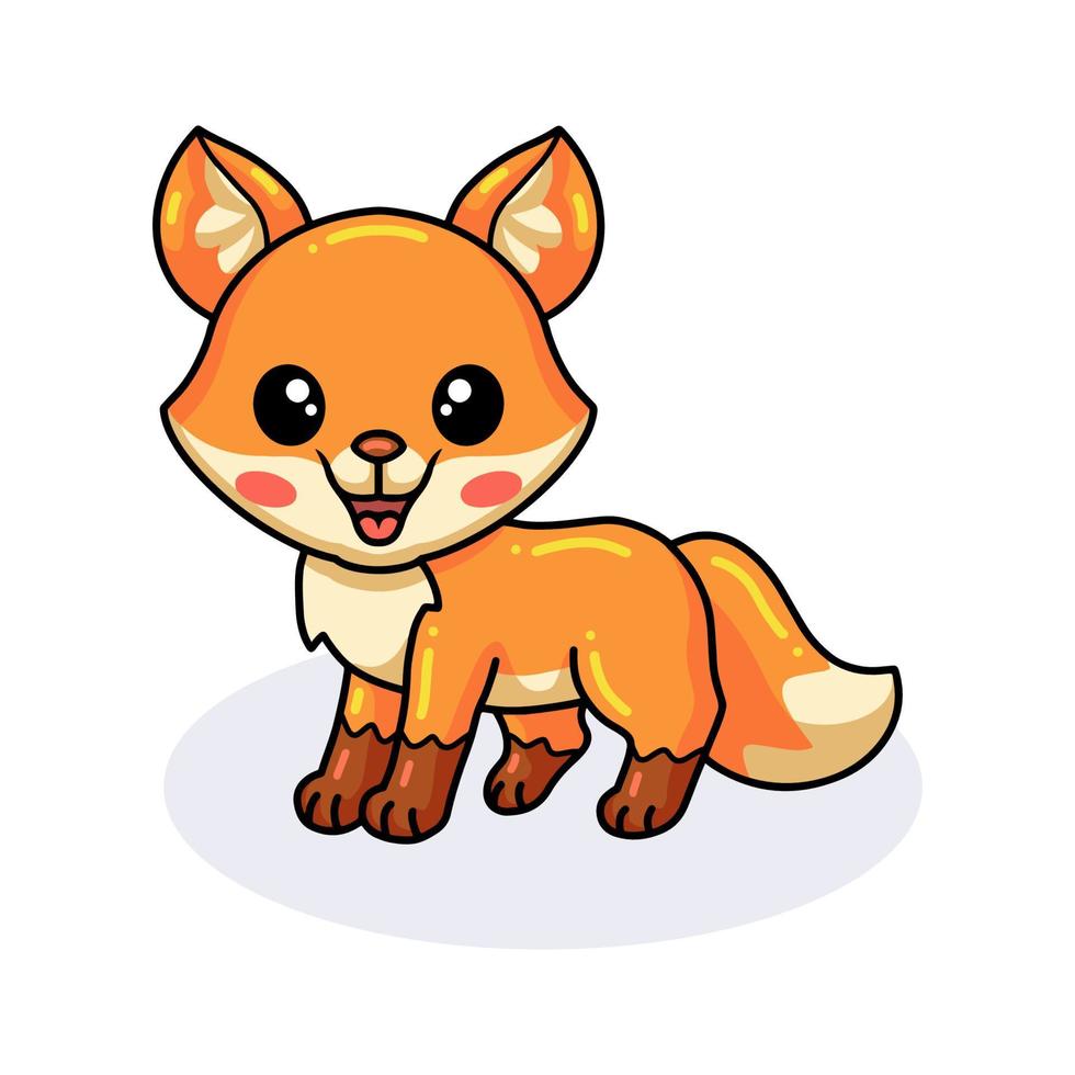 Cute little fox cartoon posing vector