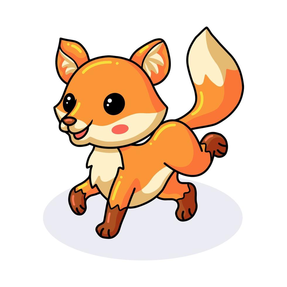 Cute little fox cartoon walking vector