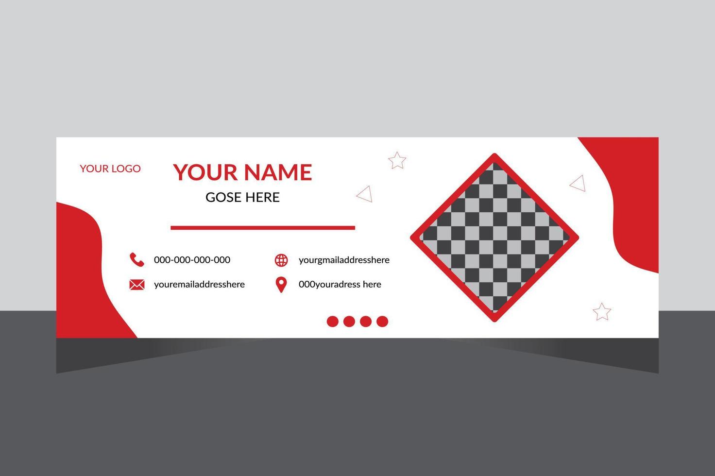 Email signature template or email footer and personal social media cover design vector